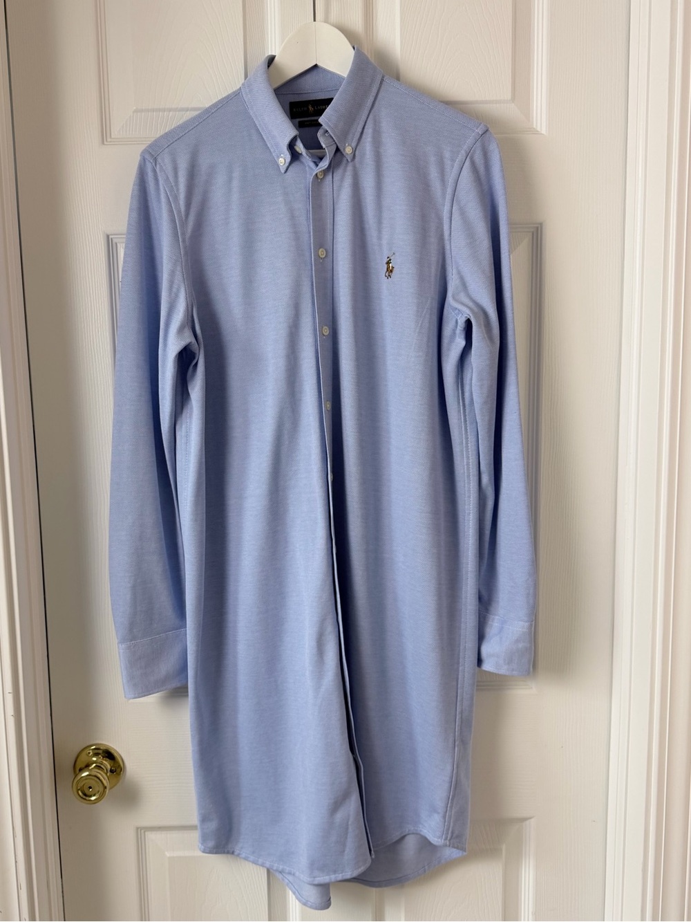 100% Cotton Polo Ralph Lauren Knit Oxford Shirtdress Size Large - Picture 3 of 7